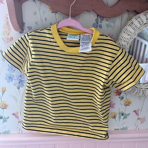 Kids Yellow and Blue Striped T-Shirt vintage